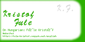 kristof fule business card